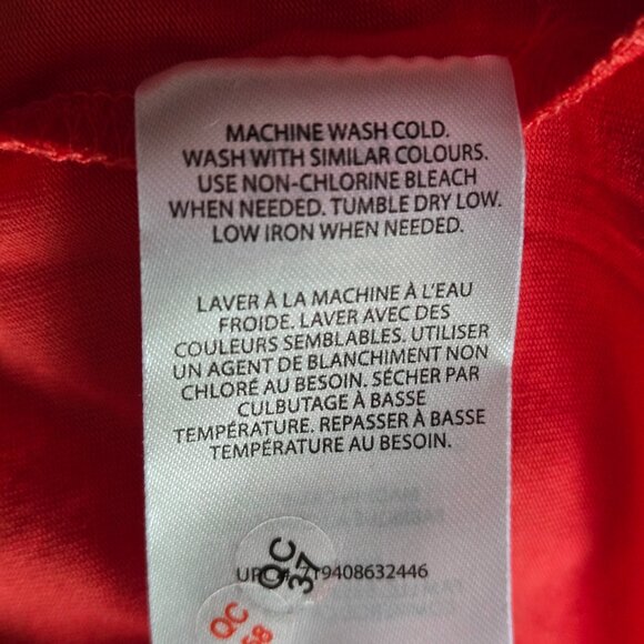 BANANA REPUBLIC Bright Red/Orange V Neck Short Sleeve Top XXL - Picture 5 of 5